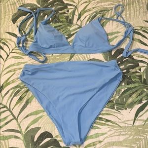 ZAFUL high waisted blue suit